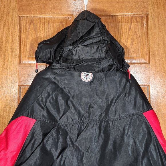 Marlboro Compass Coat Men's XL  Winter Puffer Ski Jacket Black Red Hooded - Picture 4 of 8